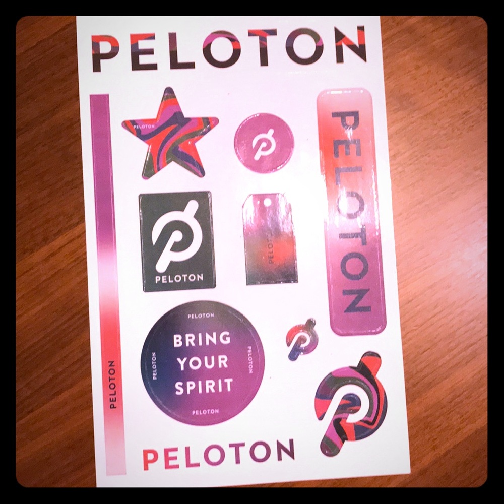 Sheet of peloton stickers